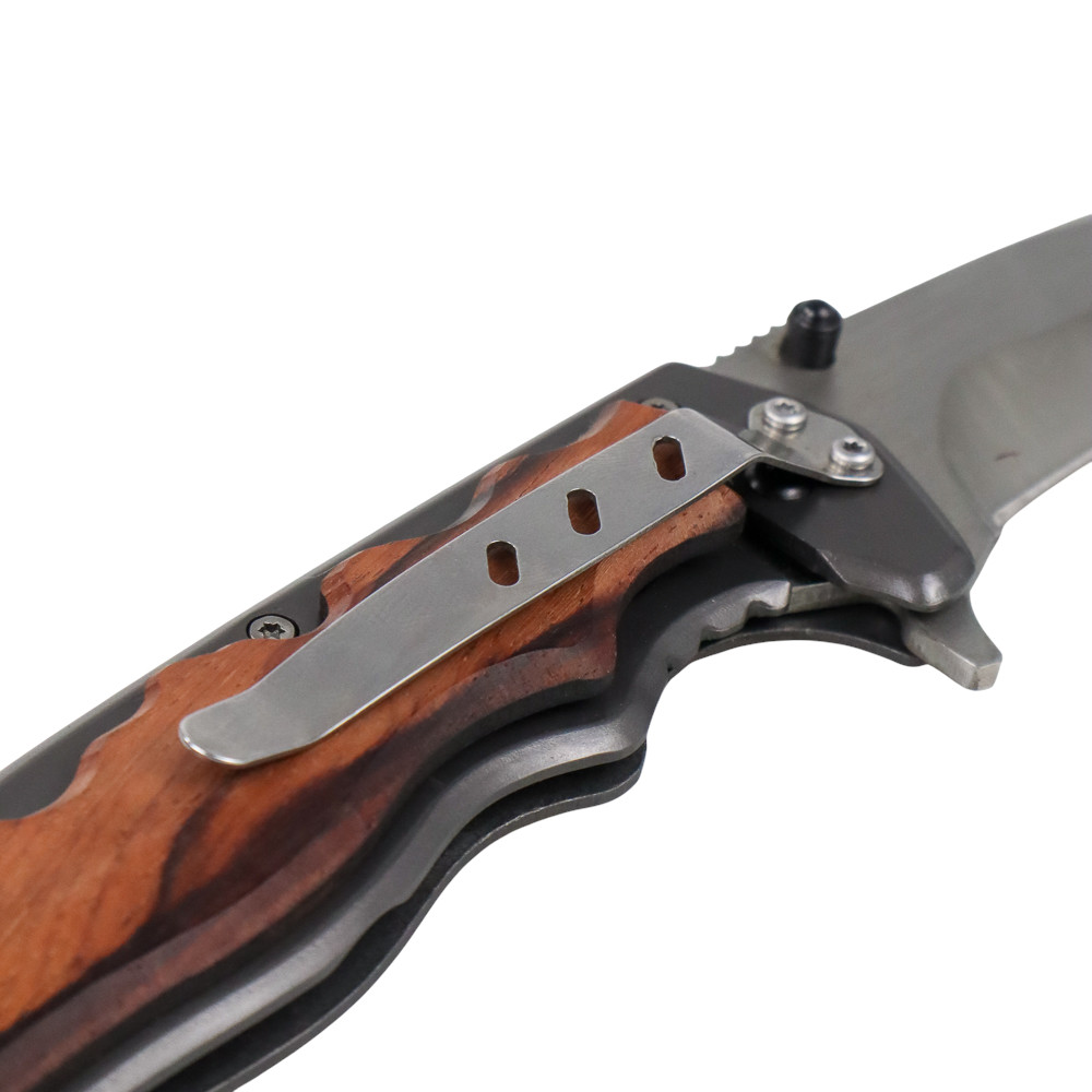 Gambar produk KNIFEZER Blade Pisau Lipat Berburu Knife Wooden Handle - CBF64