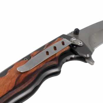Gambar produk KNIFEZER Blade Pisau Lipat Berburu Knife Wooden Handle - CBF64