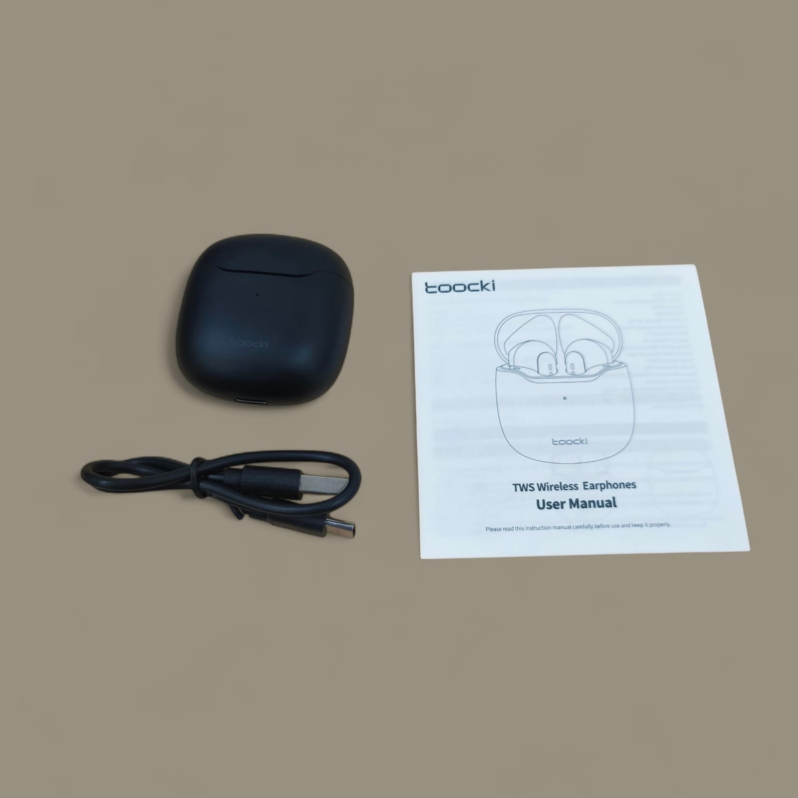 Gambar produk Toocki Earphone Bluetooth 5.3 TWS Earbuds Waterproof IPX4 - HE-080