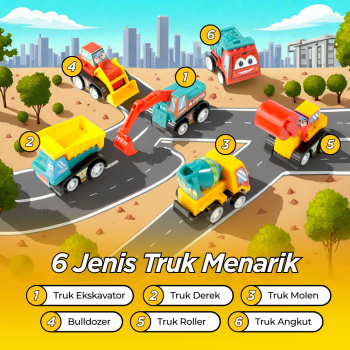 Gambar produk ZKZC Mainan Anak Mobil Car Truck Children Toy 6 PCS - XY422