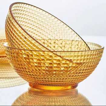 QIDIAN Mangkok Kaca Borosilicate Glass Thousand Star Salad Bowl 490ml - Q490