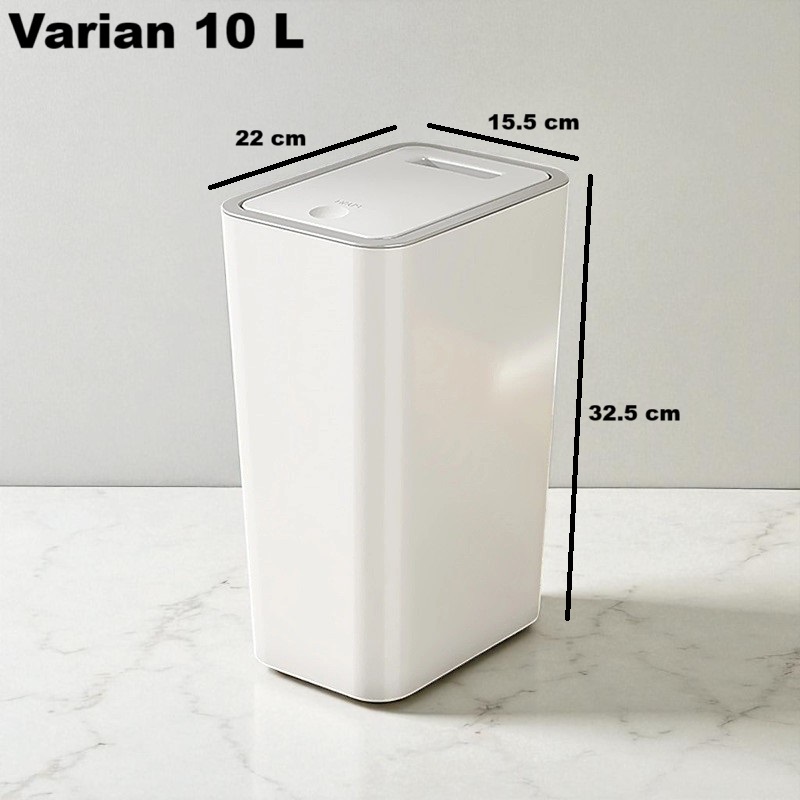 Gambar produk Trevice Tempat Sampah Tekan Press Trash Bin Smooth Opening 10L - T15