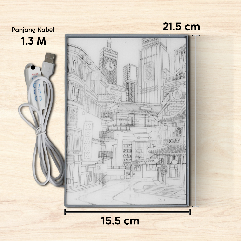 Gambar produk YORYZENG Lampu Meja Hias Lukisan 3in1 Color LED USB 21.5cm Changsha City - YY21