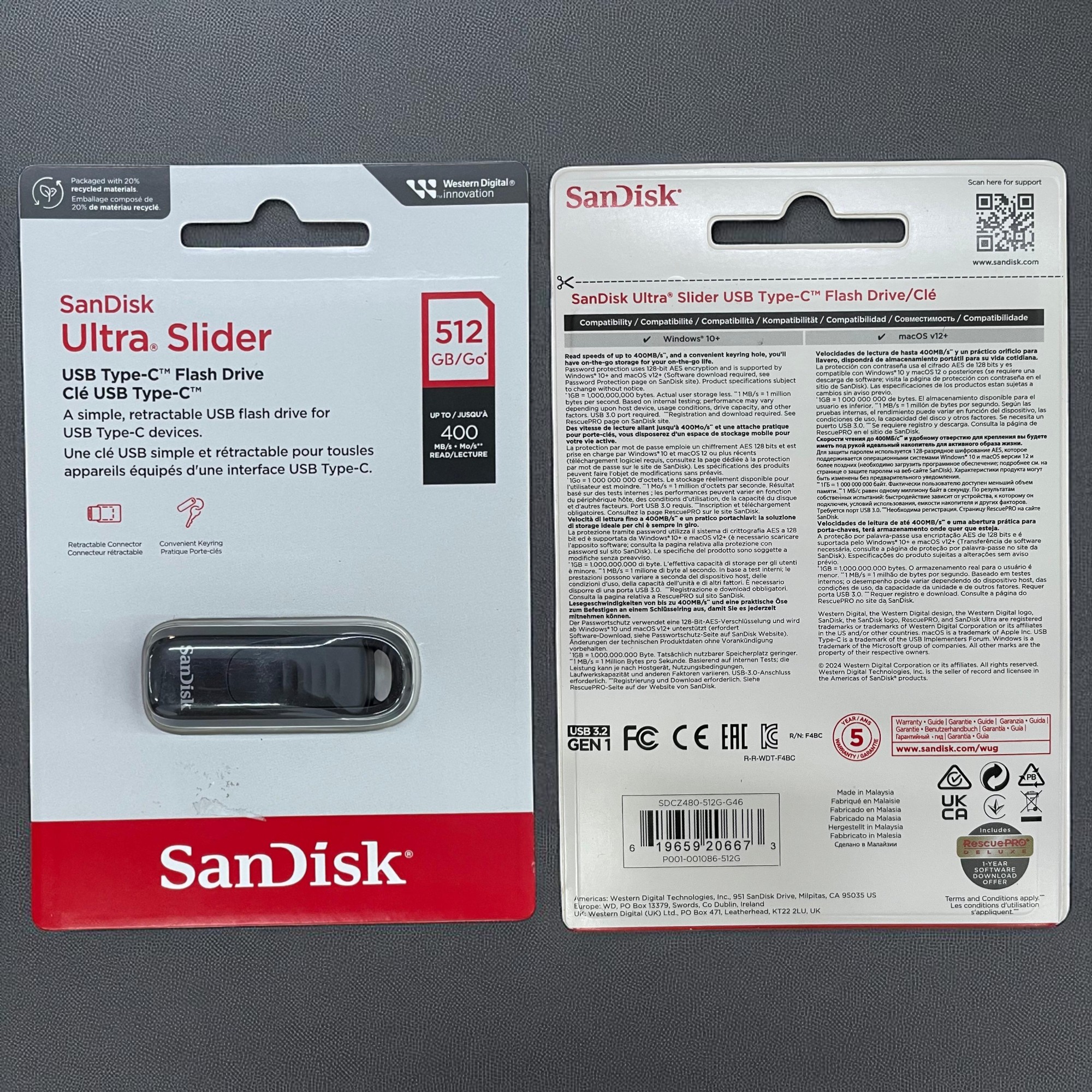 Gambar produk SanDisk Ultra Slider Flashdisk USB Type C 512GB - SDCZ480