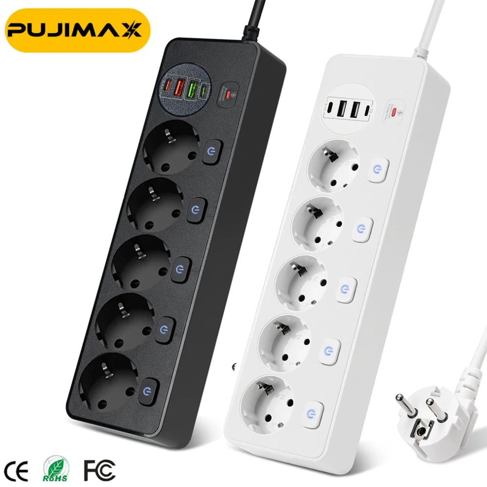 Gambar produk PUJIMAX Stop Kontak Power Strip Colokan Listrik USB 250V 3250W 5 Plug - BKL-505EU