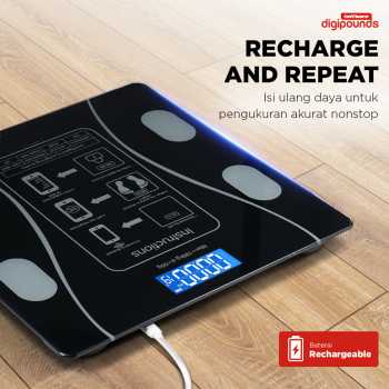 Gambar produk Taffware Digipounds Timbangan Badan Digital Scale Temperature 180kg - SH-Y01-U1