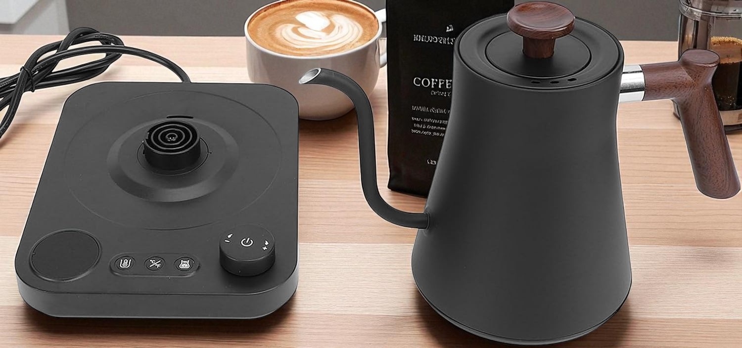 Gambar produk RYZN Teko Listrik Kopi Pemanas Air Leher Angsa Pour Over 1200W 900ml - KT90 Pro