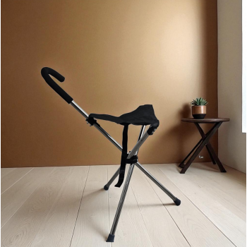 Gambar produk HEIBEI Tongkat Jalan Kursi Lipat 2in1 Foldable Cane Chair Portable - HB-320