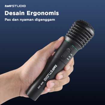 Gambar produk TaffSTUDIO Mikrofon Karaoke Mic Profesional 2 in 1 Wireless Wired - WM-308