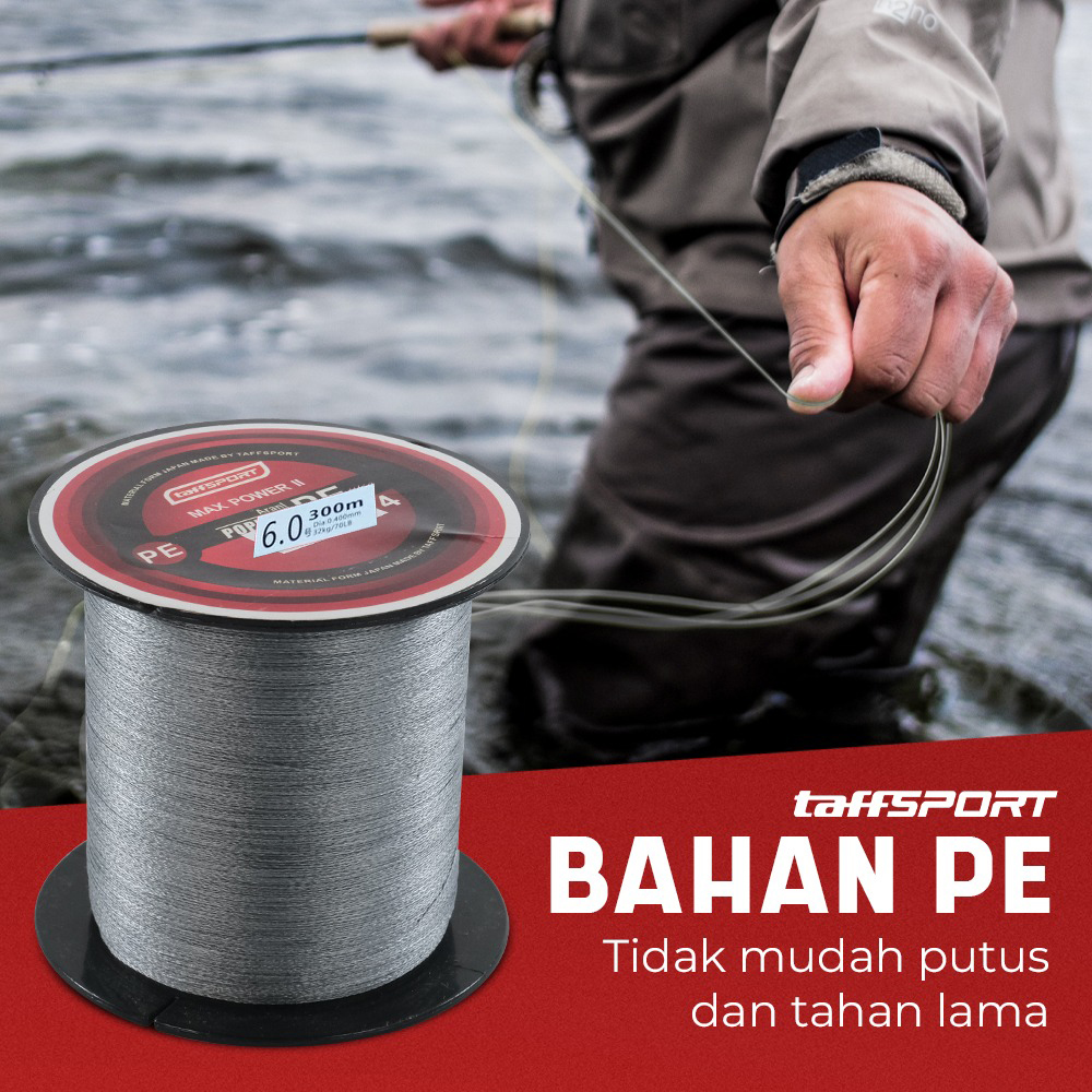Gambar produk TaffSPORT Senar Tali Pancing Fishing PE Braided Thick Line 300M 6.0 - BLTP