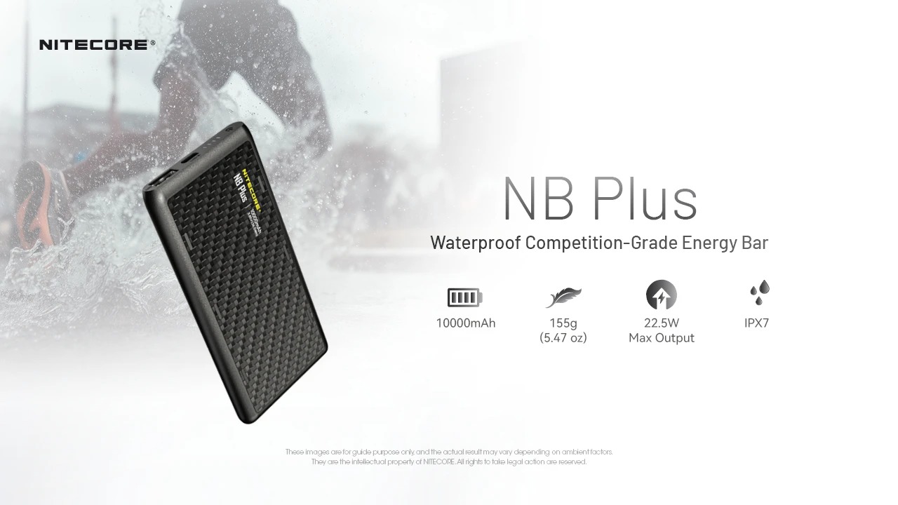 Gambar produk NITECORE Power Bank PD QC Carbon Fiber IPX7 Dual USB 22.5W 10000mAh - NB Plus