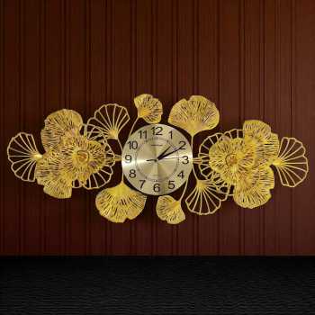 Gambar produk TaffHOME Jam Dinding Besi Elegan Ginkgo Biloba Silent Movement 92.5cm - 2143