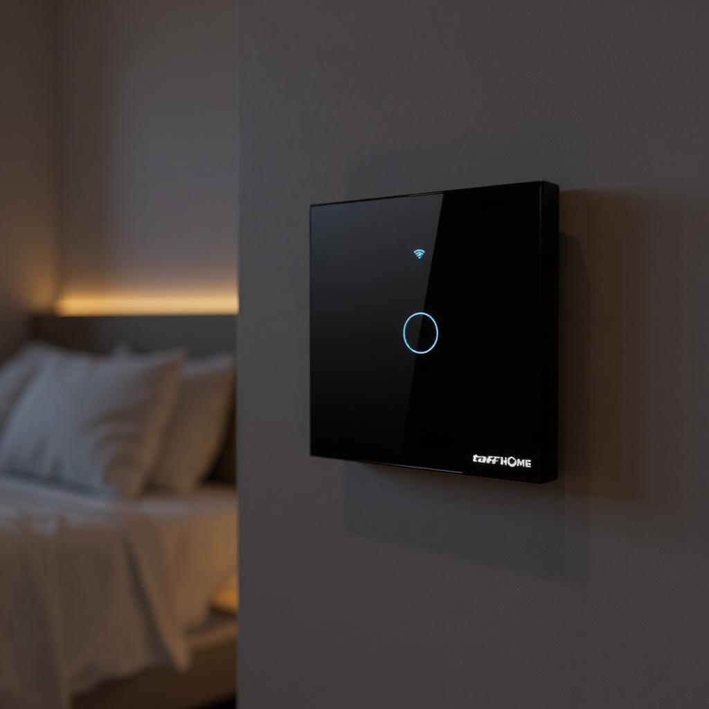 Gambar produk TaffHOME Saklar Lampu Wireless WiFi Remote Tuya Alexa Touch Control 1 Gang - TH86