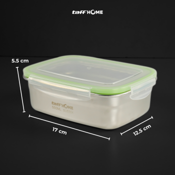 Gambar produk TaffHOME Kotak Makan Anti Tumpah Reguler Lunch Box Stainless Steel 304 550ml - Slyz52