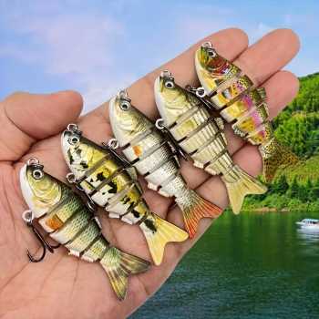 Gambar produk BASSLER Umpan Pancing Ikan Lifelike Fish Bait Lure 6 Section 10cm 18g - BS180
