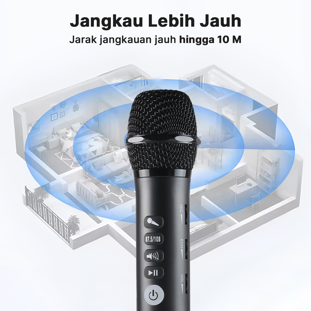 Gambar produk Lewinner Mikrofon Karaoke Wireless Bluetooth Speaker Portable - L-698