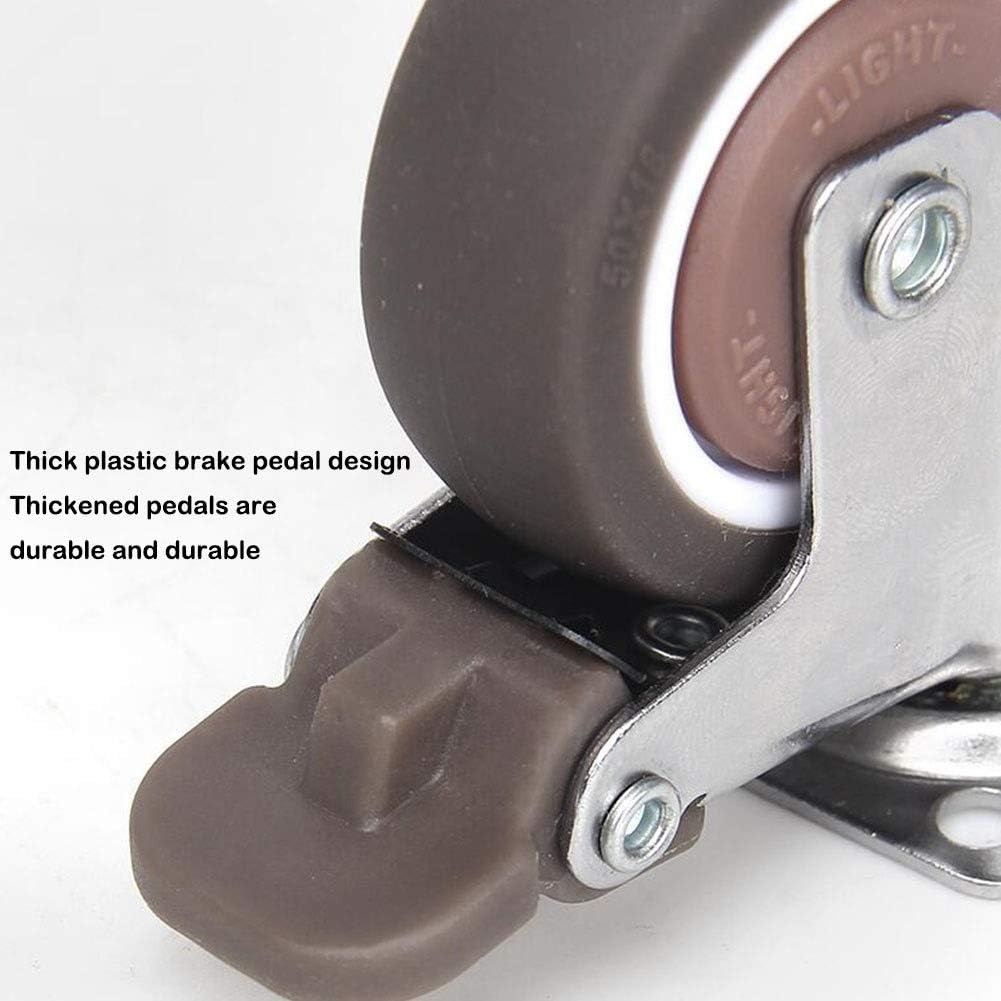 Gambar produk CASTRY Roda Kastor Furniture Soft Rubber Caster Wheel 2 Inch 2 PCS Screw with Brake - C20