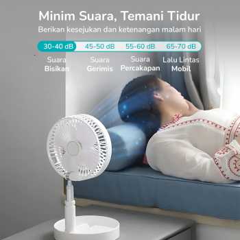Gambar produk ZK Kipas Angin Standing Portable Retractable Folding Fan 7200mAh - ZK-20321