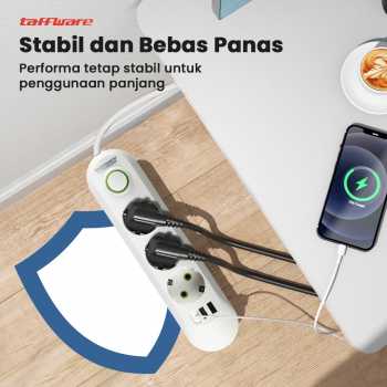 Gambar produk Taffware Stop Kontak USB Port EU Plug 10A 110-250V 2500W 3 Lubang - QL-1071U / QL-1072U