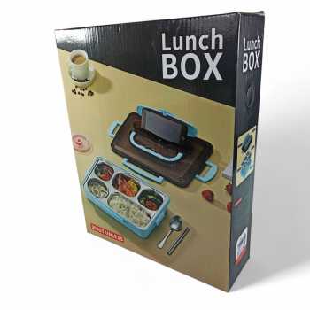 Gambar produk PORS Kotak Makan Stainless Steel 304 Leakproof with Soup Bowl 5 Grid - P-5