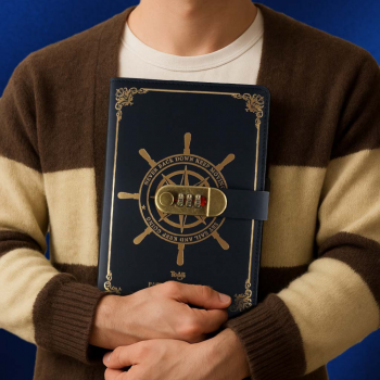 Gambar produk Toddi Buku Jurnal Leather Vintage Pirate A5 200 Halaman Grid with Lock - 10001