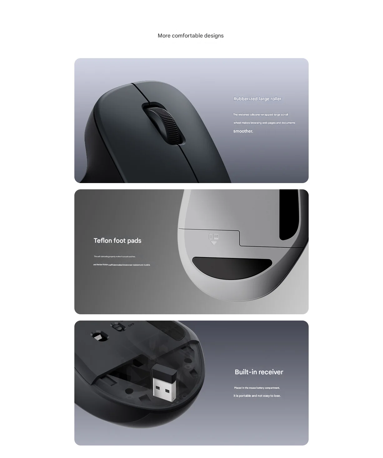 Gambar produk Xiaomi Mouse Wireless Nirkabel Silent 2.4GHz 1200DPI - XMWXSB04YM