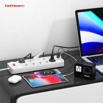 Gambar produk Taffware Stop Kontak USB Type C EU Plug 10A 110-250V 2500W 10 Lubang - QL-1077U / QL-1078U