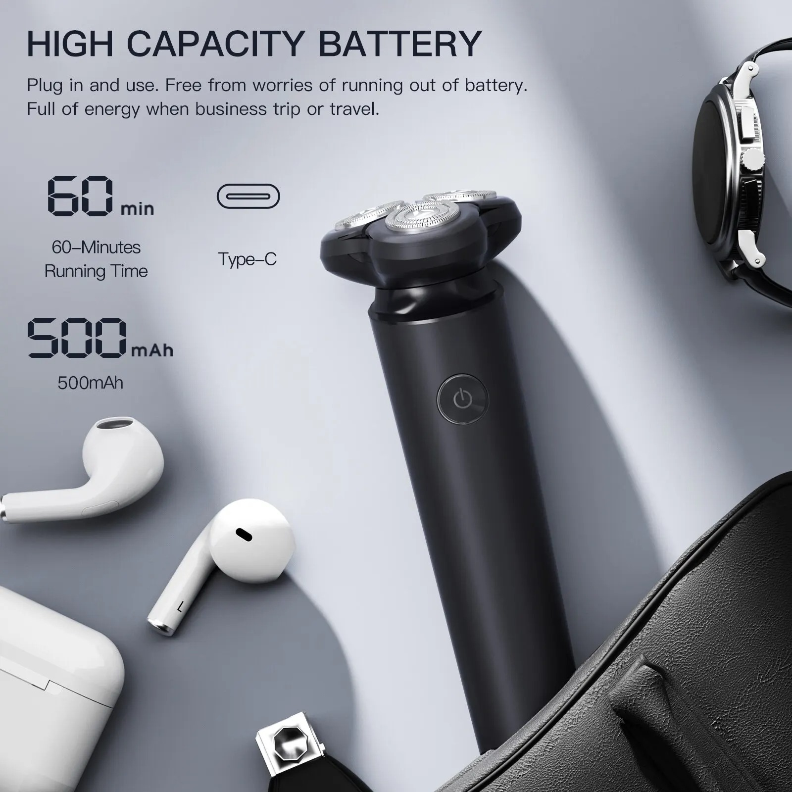 Gambar produk ENCHEN Alat Cukur Elektrik 3D Magnetic Electric Shaver 500mAh - Victor Blackstone 7
