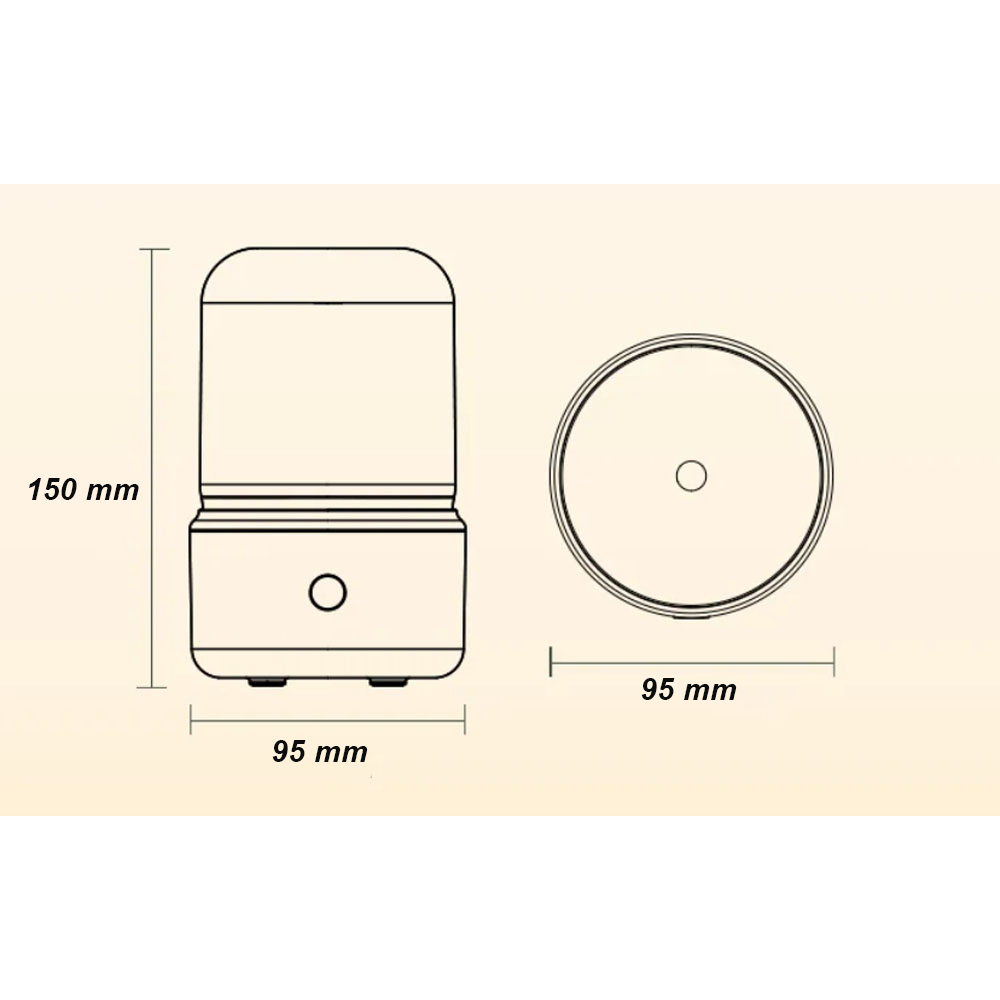 Gambar produk HAOYUNMA Air Humidifier Mini Ultrasonic Diffuser Candlelight 120ml - DQ702