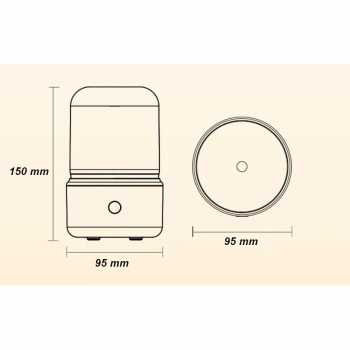 Gambar produk HAOYUNMA Air Humidifier Mini Ultrasonic Diffuser Candlelight 120ml - DQ702
