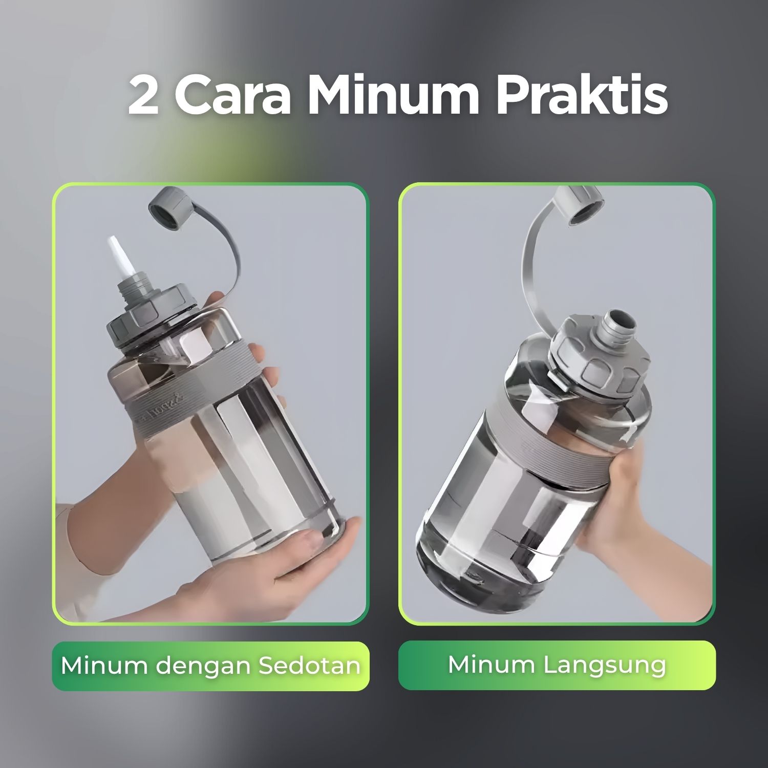 Gambar produk Niehaina Botol Minum Plastik Sport Water Bottle with Straw 2L - HA437