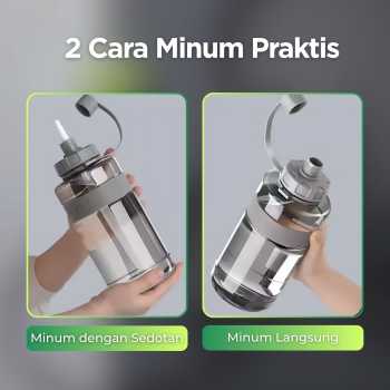 Gambar produk Niehaina Botol Minum Plastik Sport Water Bottle with Straw 2L - HA437