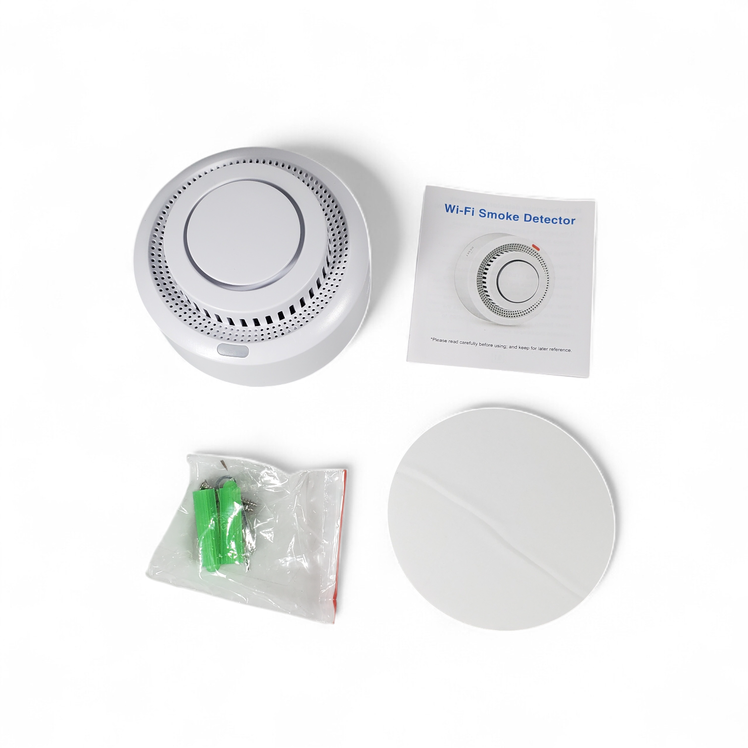 Gambar produk DYGSM Smart Smoke Detector Alat Pendeteksi Asap Tuya WiFi Alarm 85dB - D89