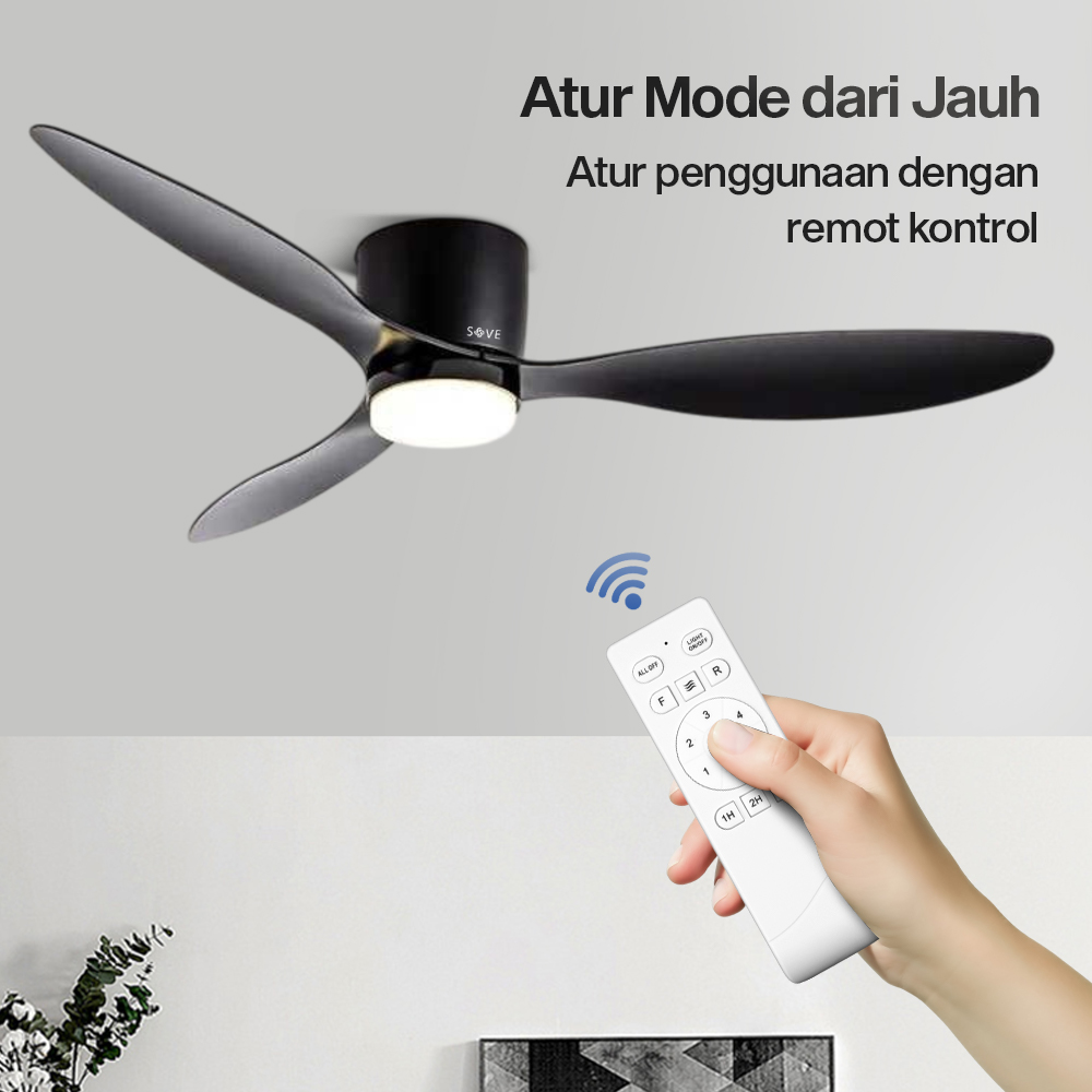 Gambar produk SOVE Kipas Angin Gantung Lampu Tri Color Ceiling Fan 42 Inch - YN-45