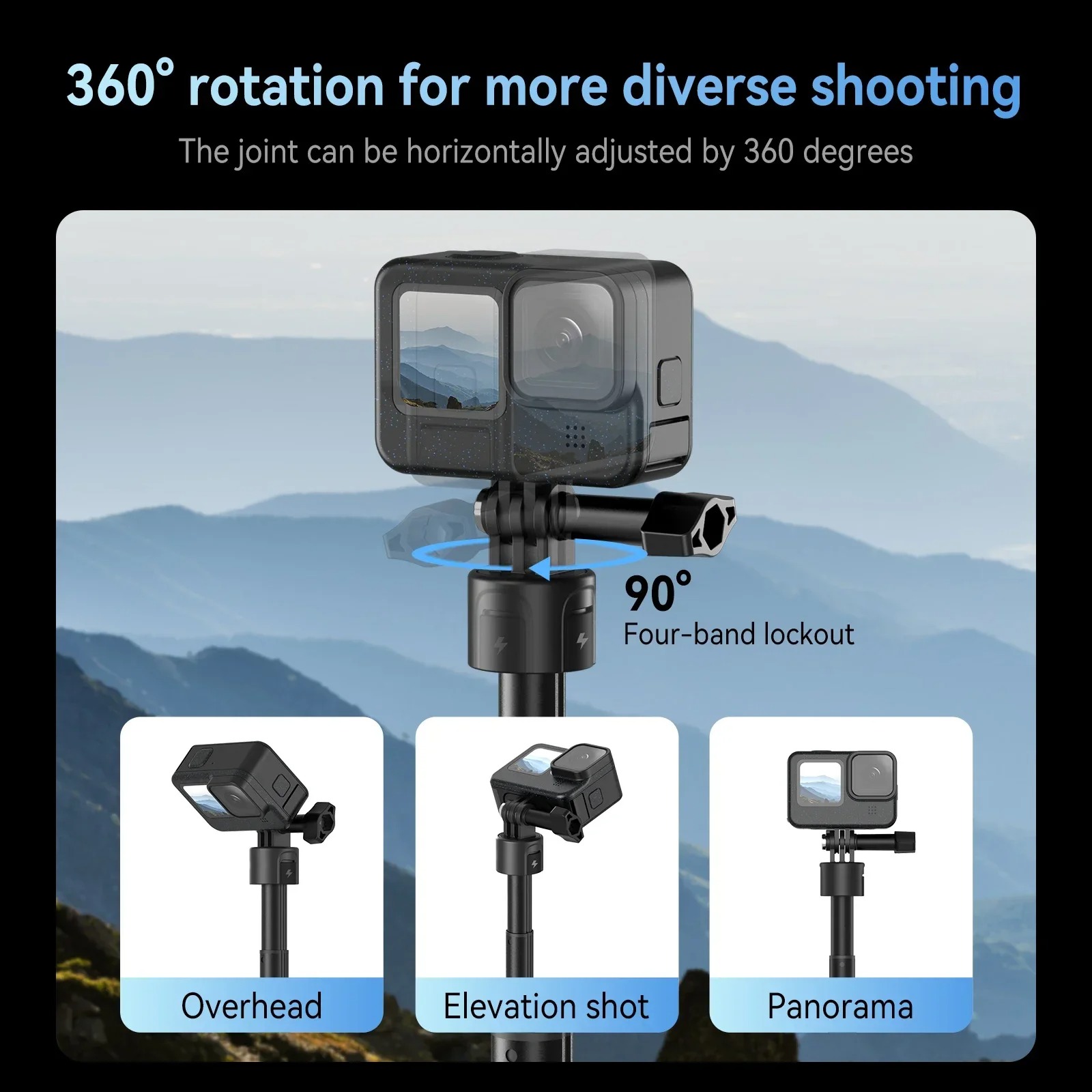 Gambar produk TELESIN Tripod Kamera Aksi Tongsis Monopod Power Bank Bluetooth Remote - S1-CSS-01-TGP