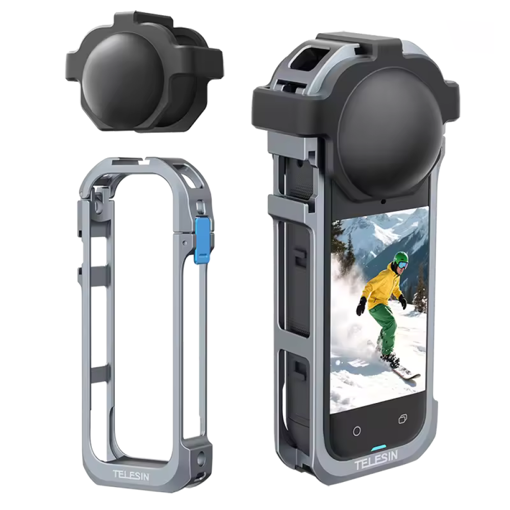 Gambar produk TELESIN Case Pelindung Action Cam Full Cage Protection for Insta360 X5 - S6-FMS-19-TIS