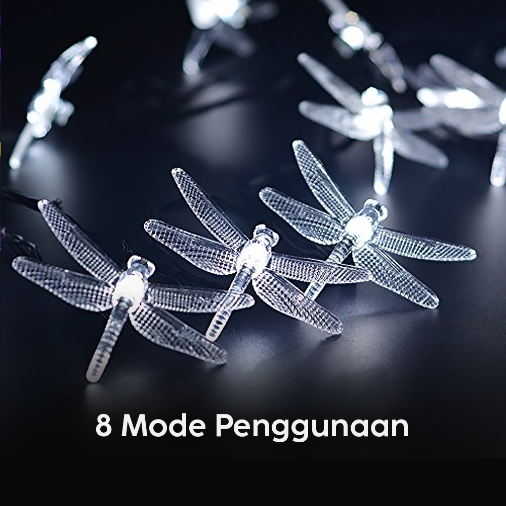 Gambar produk YUSHILED Lampu Hias String Lights Dragonfly Solar Panel IP65 8 Modes 20 LED - M088
