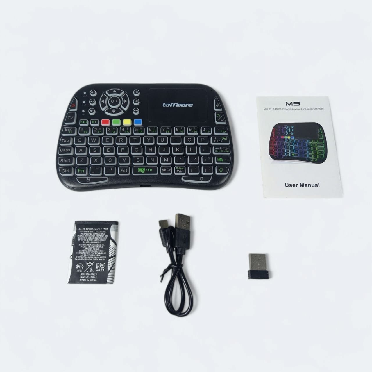 Gambar produk Taffware Keyboard Mini Touchpad Air Mouse IR Learning 2.4GHz Bluetooth - M9