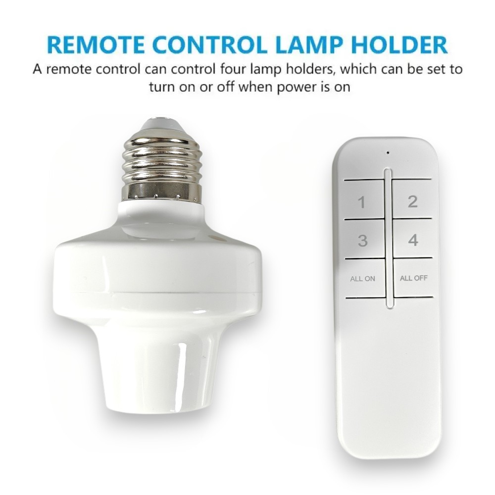Gambar produk TSLEEN Fitting Lampu Wireless Remote Control E27 Timer Switch Lamp - DT0005