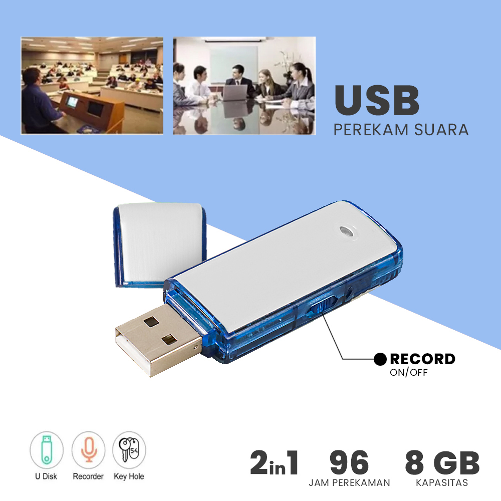 Gambar produk USB Flashdrive Sound Voice Recorder Flashdisk Perekam Suara 8GB