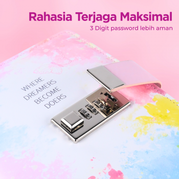 Gambar produk JIALILI Buku Diary Notebook Catatan Jurnal B6 256 Halaman with Lock Butterfly - F-5