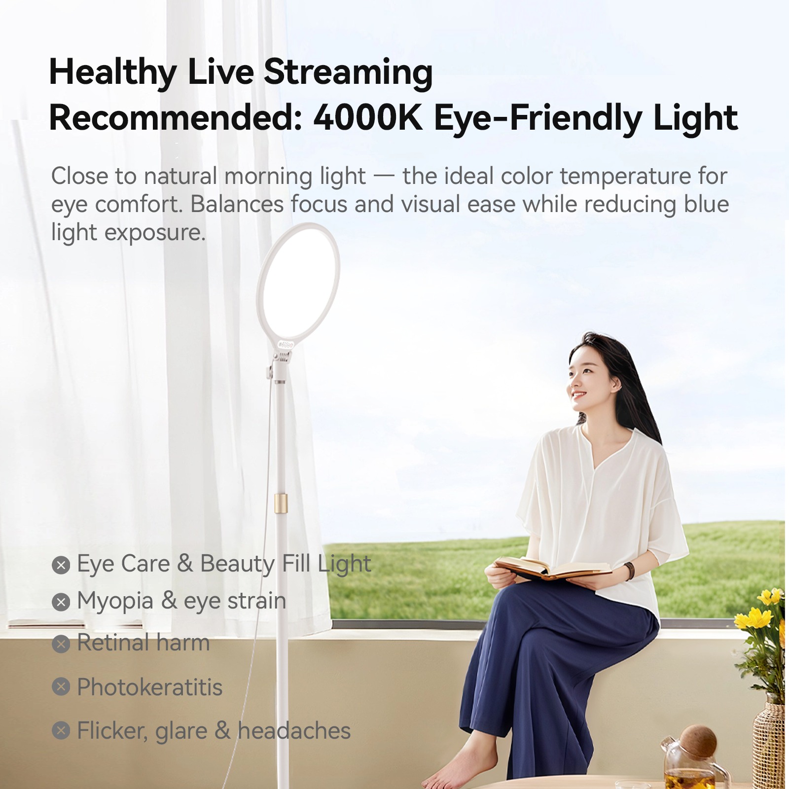 Gambar produk TELESIN Lampu Fill Light Dimmable 3in1 Temperature Flicker Free Desktop Version - P5-BGD
