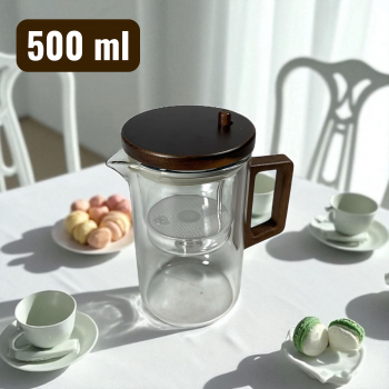 POETEA Teko Teh Kaca Saringan Tahan Panas One Click Filter Teapot - PT-75