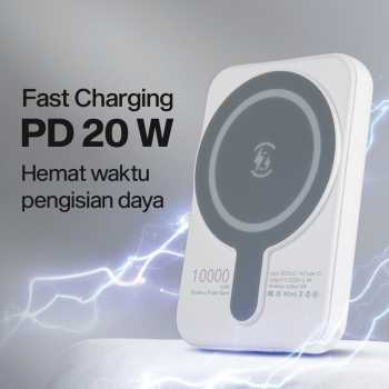 Gambar produk Tollcuudda Power Bank Wireless Magnetic MagSafe PD USB 20W 10000mAh - TC374