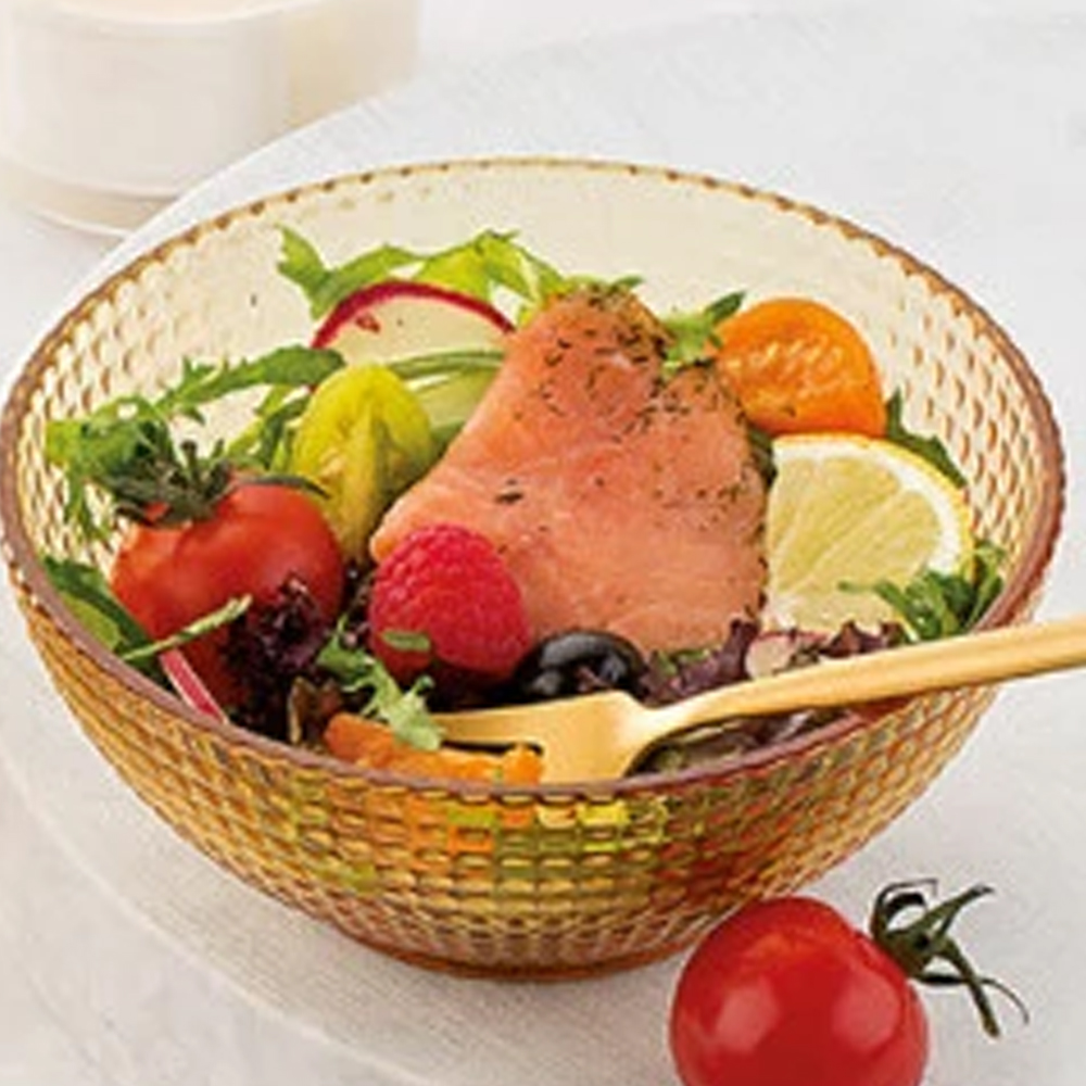 Gambar produk QIDIAN Mangkok Kaca Borosilicate Glass Thousand Star Salad Bowl 490ml - Q490
