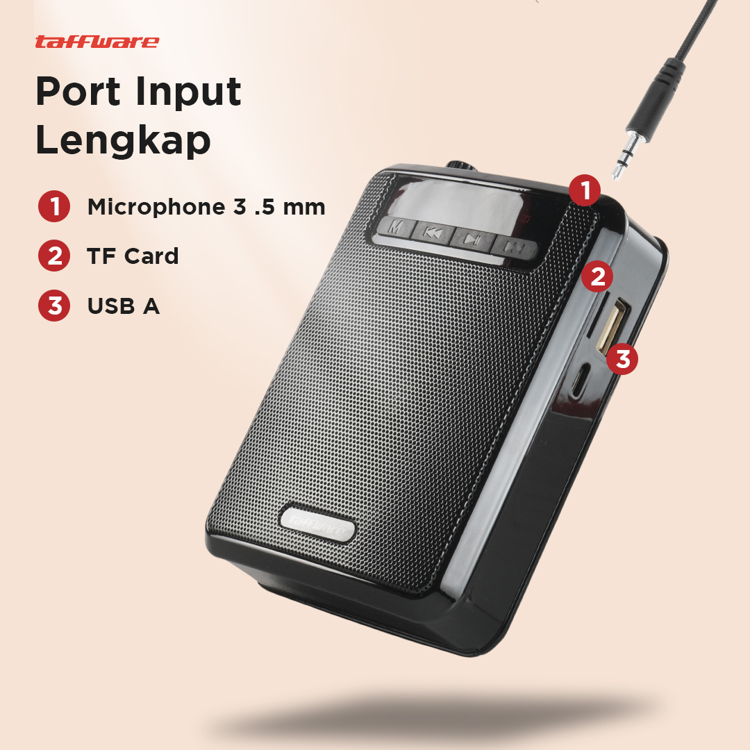 Gambar produk Taffware Megaphone Mikrofon Penguat Suara Tourguide Speaker 125dB - K300