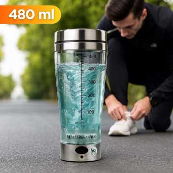 LASKSTIRMUG Botol Minum Protein Shaker Electric Bottle BPA Free 480ml - 1505