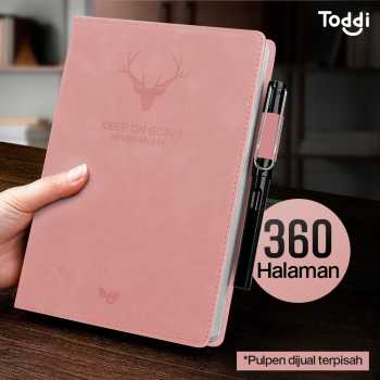 Toddi Buku Jurnal Hardcover Notebook Diary 80 GSM 360 Halaman Grid - CW-5025