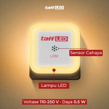 Gambar produk TaffLED Lampu Tidur LED EU Plug Sensor Cahaya Cool White 250V 0.5W - L200