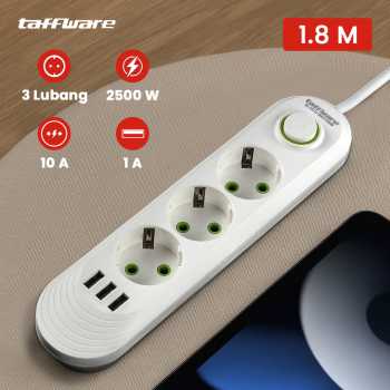 Taffware Stop Kontak USB Port EU Plug 10A 110-250V 2500W - QL-1071U / QL-1072U
